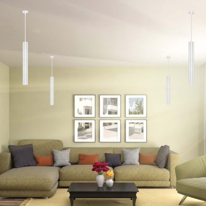 V-TAC Portafaretto LED a Sospensione GU10 Corpo in Alluminio Bianco D:60*500MM