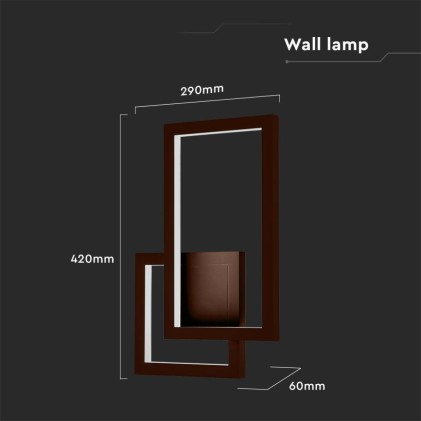 V-TAC Lampada LED da Muro 20W Colore Corten 3000K IP20