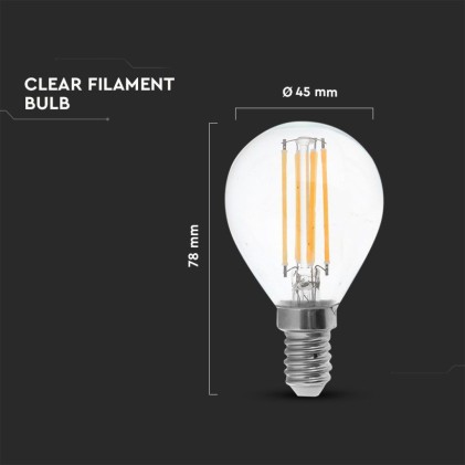 V-TAC Lampadina LED E14 4W P45 3 Step Dimmerabile 3000K