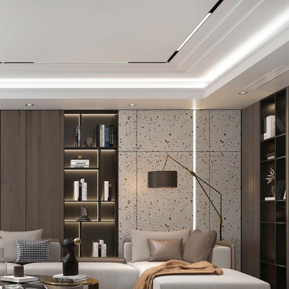 V-TAC Plafoniera LED SMD Lineare da Binario Magnetica 20W 48V 43x22x580mm Colore Nero Compatibile con Google Home e Amazon Alexa 3in1 IP20 CRI>90