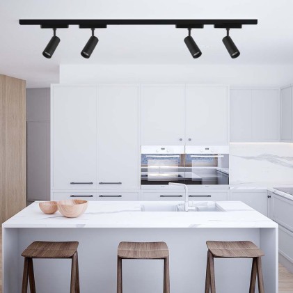 V-TAC Faretto LED da Binario Magnetico 8W 48V L:21cm Colore Nero 3in1 IP20 CRI>90 Compatibile con Amazon Alexa e Google Home