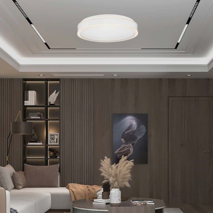 V-TAC Lampadario LED con Montaggio a Plafone 38W Dimmerabile TRIAC d: 350mm h: 62mm Colore Bianco 4000K