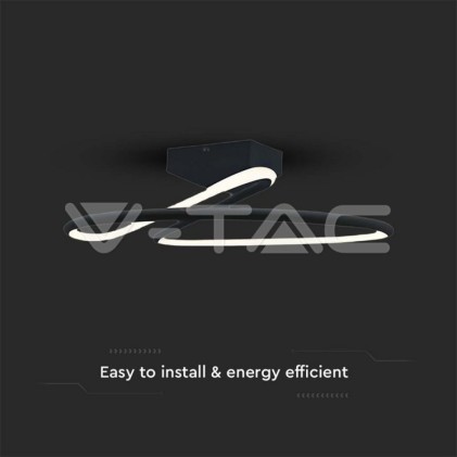 V-TAC Lampadario LED dal Design Moderno Rotondo 20W in Alluminio Colore Nero 4000К