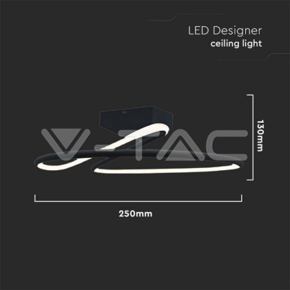 V-TAC Lampadario LED dal Design Moderno Rotondo 20W in Alluminio Colore Nero 4000К