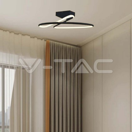 V-TAC Lampadario LED dal Design Moderno Rotondo 20W in Alluminio Colore Nero 4000К