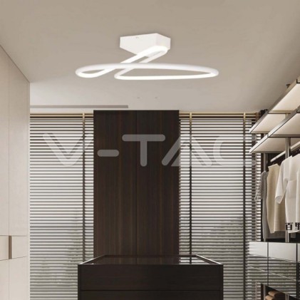 V-TAC Lampadario LED dal Design Moderno Rotondo 20W in Alluminio Colore Bianco 4000К