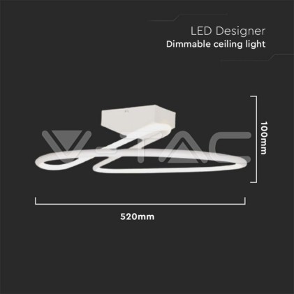 V-TAC Lampadario LED dal Design Moderno Rotondo 43W in Alluminio Colore Bianco 4000К