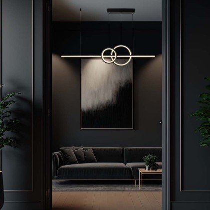 V-TAC Lampadario LED a Sospensione 17W 3in1 dal Design Moderno Colore Nero