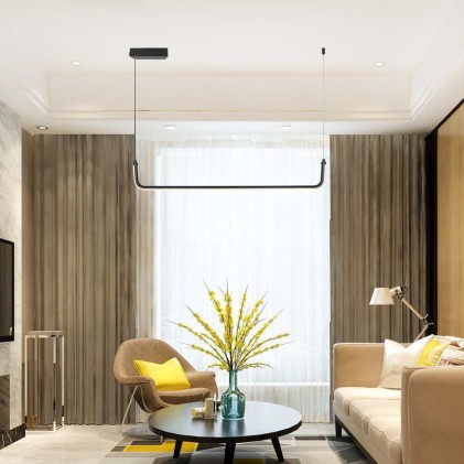 V-TAC Lampadario LED a Sospensione 24W L:905mm dal Design Moderno Colore Nero 4000K