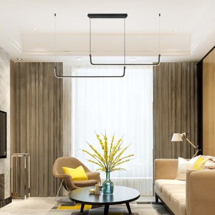 V-TAC Lampadario LED a Sospensione 24W L:1525mm dal Design Moderno Colore Nero 4000K