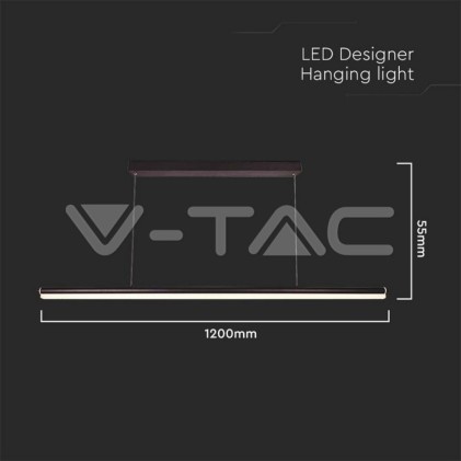 V-TAC Lampadario LED a Sospensione in Alluminio 23W Colore Nero 4000K