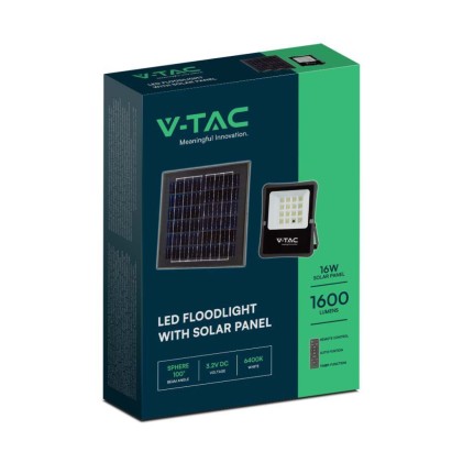 V-TAC Faro LED con Telecomando e Pannello Solare 15W 4000K