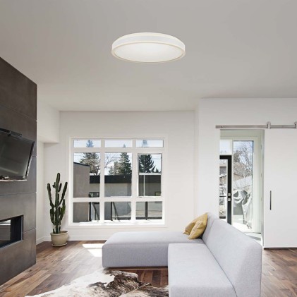 V-TAC Lampadario LED con Montaggio a Plafone 18W Dimmerabile TRIAC d: 350mm h: 62mm Colore Bianco 4000K