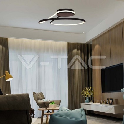 V-TAC Lampadario LED dal Design Moderno Rotondo 24W in Alluminio Colore Nero 4000К