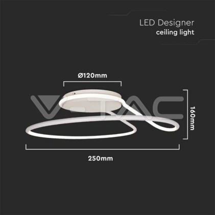 V-TAC Lampadario LED dal Design Moderno Rotondo 24W in Alluminio Colore Bianco 4000К