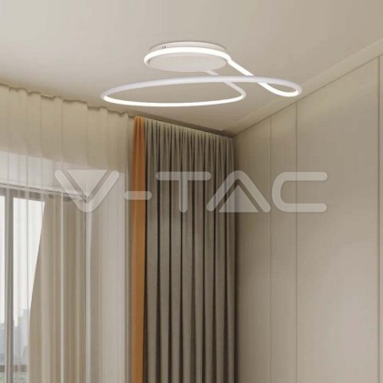 V-TAC Lampadario LED dal Design Moderno Rotondo 24W in Alluminio Colore Bianco 4000К
