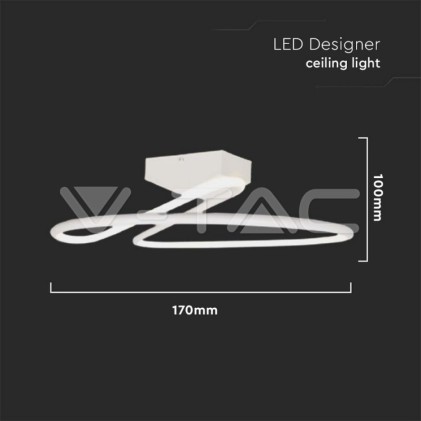 V-TAC Lampadario LED dal Design Moderno Rotondo 24W in Alluminio Colore Bianco 4000К