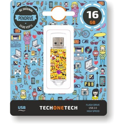 TechOneTech Emojis Memoria USB 2.0 16GB (Pendrive)