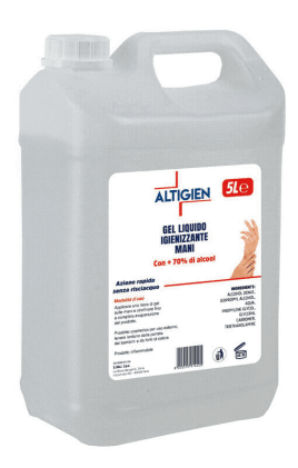 Gel Igienizzante Mani 5000Ml Alcohol 70% 5Litri Altigien