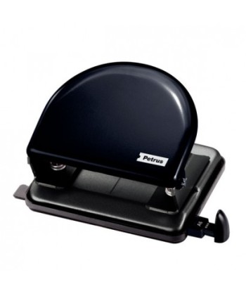 Petrus 52 Classic Metal Punch - Fino a 20 fogli - Segni di formato - Svuotamento facile - Punzoni da 5,5 mm - Colore nero