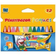 Bic Kids Plastidecor Scatola da 12 pastelli triangolari - Ideale per i bambini piccoli - Texture morbida - Non macchia