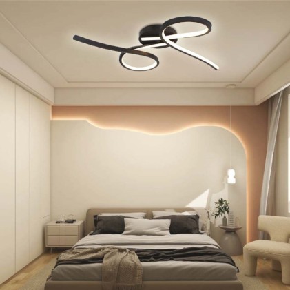 V-TAC Lampadario LED da Soffitto 24W dal Design Moderno Colore Nero 3000K
