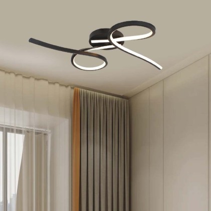 V-TAC Lampadario LED da Soffitto 24W dal Design Moderno Colore Nero 3000K