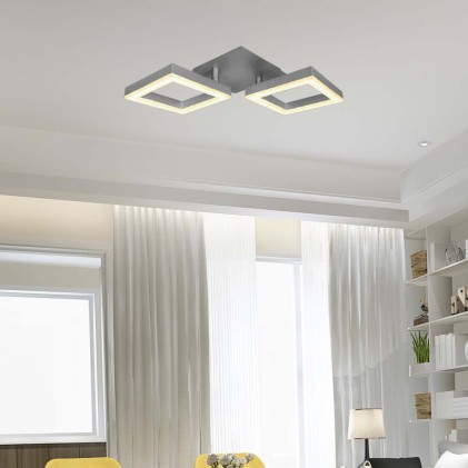 V-TAC Lampadario LED con 2 Cornici 14W in Metallo Colore Grigio 3000К