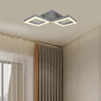 V-TAC Lampadario LED con 2 Cornici 14W in Metallo Colore Grigio 3000К