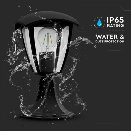 V-TAC Lampada LED da Giardino a Lanterna Fissaggio a Terra con Portalampada E27 (Max 60W) Colore Nero IP44