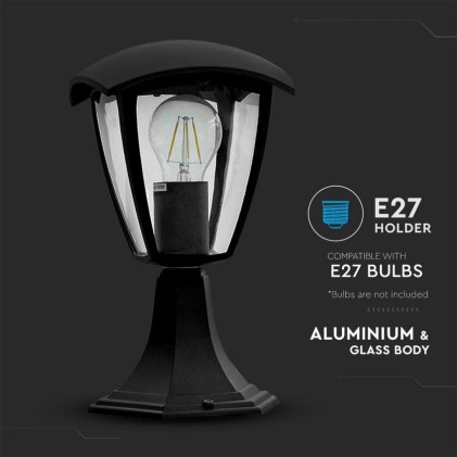 V-TAC Lampada LED da Giardino a Lanterna Fissaggio a Terra con Portalampada E27 (Max 60W) Colore Nero IP44