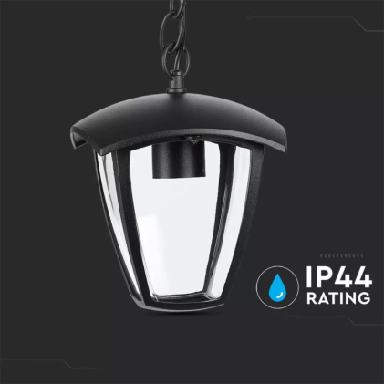 V-TAC Lampada LED da Soffitto a Lanterna con Portalampada E27 (Max 60W) Colore Nero l: 72cm IP44