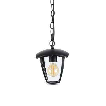 V-TAC Lampada LED da Soffitto a Lanterna con Portalampada E27 (Max 60W) Colore Nero l: 72cm IP44