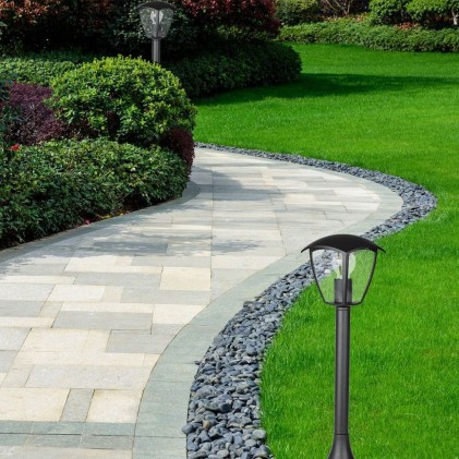 V-TAC Lampada LED da Terra a Lanterna con Portalampada E27 (Max 60W) Colore Nero h:60cm IP44