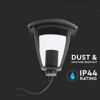 V-TAC Lampada LED da Terra a Lanterna con Portalampada E27 (Max 60W) Colore Nero h:60cm IP44
