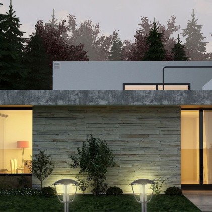 V-TAC Lampada LED da Terra a Lanterna con Portalampada E27 (Max 60W) Colore Nero h:60cm IP44