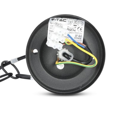 V-TAC Lampada LED da Soffitto a Lanterna con Portalampada E27 (Max 60W) Colore Nero Opaco l: 840mm IP44