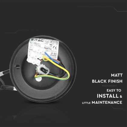 V-TAC Lampada LED da Soffitto a Lanterna con Portalampada E27 (Max 60W) Colore Nero Opaco l: 840mm IP44