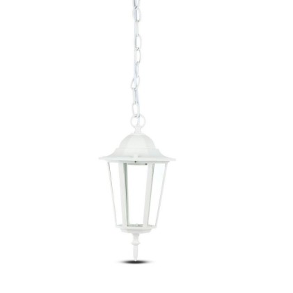 V-TAC Lampadario LED da Giardino a Sospensione in Alluminio con Portalampada E27(Max 60W) Colore Bianco Opaco IP44