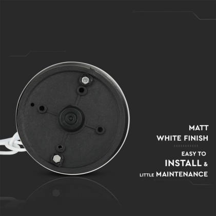 V-TAC Lampadario LED da Giardino a Sospensione in Alluminio con Portalampada E27(Max 60W) Colore Bianco Opaco IP44