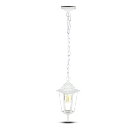 V-TAC Lampadario LED da Giardino a Sospensione in Alluminio con Portalampada E27(Max 60W) Colore Bianco Opaco IP44