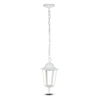 V-TAC Lampadario LED da Giardino a Sospensione in Alluminio con Portalampada E27(Max 60W) Colore Bianco Opaco IP44
