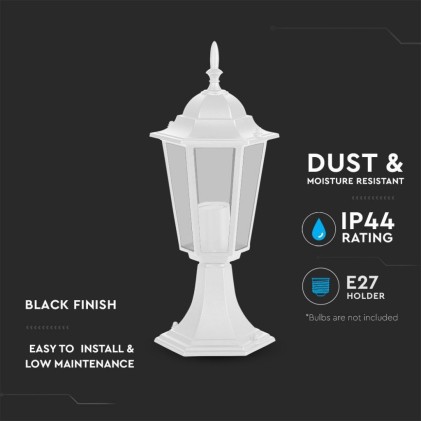 V-TAC Lampada LED da Terra a Lanterna con Portalampada E27 (Max 60W) Colore Bianco l: 403mm IP44