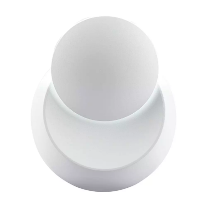 V-TAC Lampada LED da Muro Arrotondata LED COB 5W 110LM/W Colore Bianco Satinato Ruotabile 360&deg; Fascio Luminoso Regolabile 3000K IP20