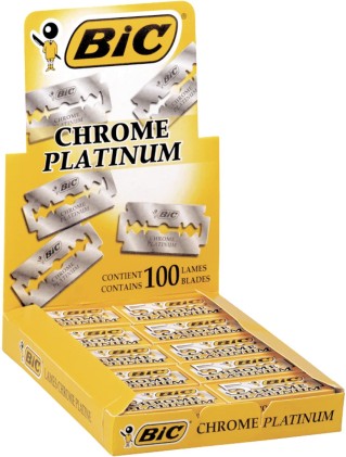 Bic Chrome Platinum espositore da 20 scatole da 5 lame di rasoio Double Edge