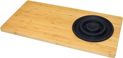 Tagliere Jocca con Scolapasta per Lavello - Tagliere 100% Bamb&ugrave; - Misure 58x29x1.8cm