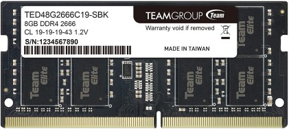 S/O 8GB DDR4 PC 2666 Team Elite retail TED48G2666C19-SBK BULK