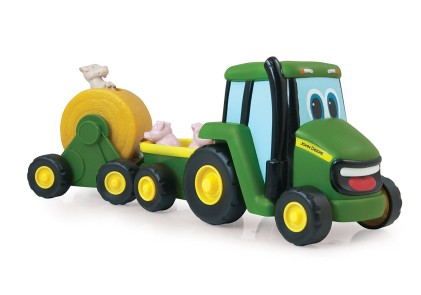 Trattore John Deere Johnny con rimorchio maiali e balle di fieno Tomy 35089