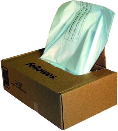 Fellowes 3605801 Sacchi per Distruggidocumenti fino a 143 Litri, Confezione da 50 Pezzi