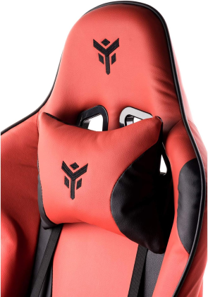 itek Sedia Gaming PLAYCOM PM20, PVC, Gaming Chair, Doppio Cuscino, Schienale Reclinabile, Rosso Nero